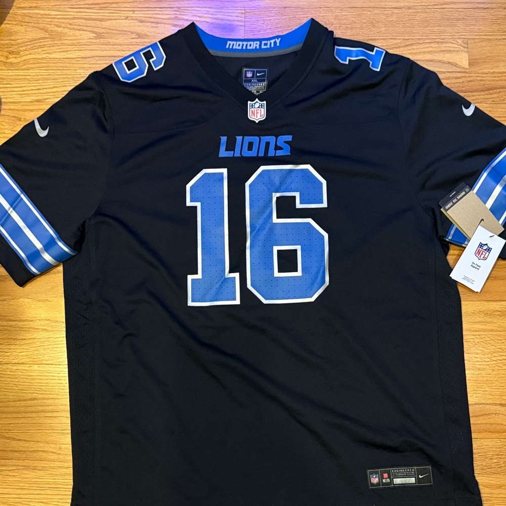 Nike Black and Blue Lions Jersey